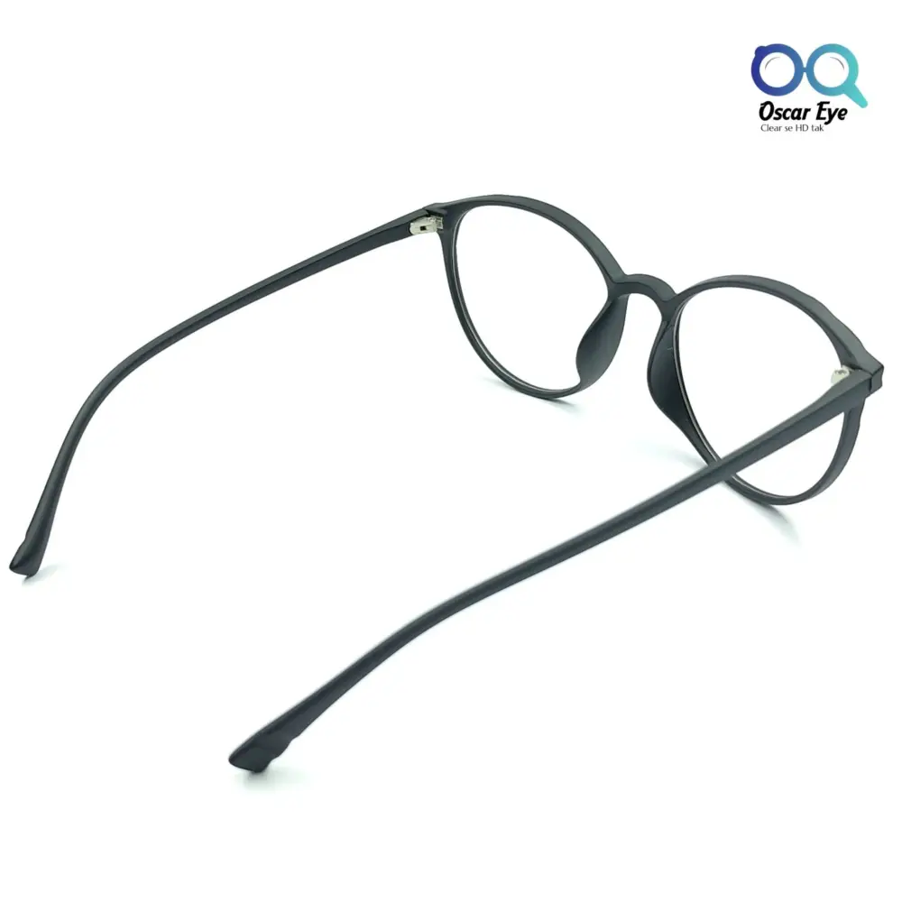 Matte Black Panto Round UV-400 Computer EyeGlasses |OscarEye|