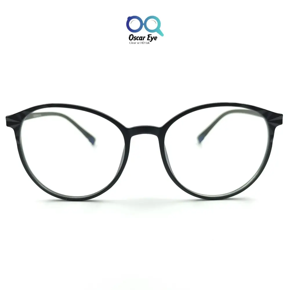 Matte Black Panto Round UV-400 Computer EyeGlasses |OscarEye|