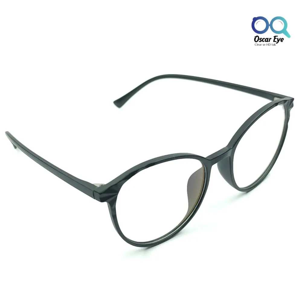 Matte Black Panto Round UV-400 Computer EyeGlasses |OscarEye|