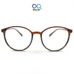 Glossy Brown Panto Round UV-400 Computer EyeGlasses