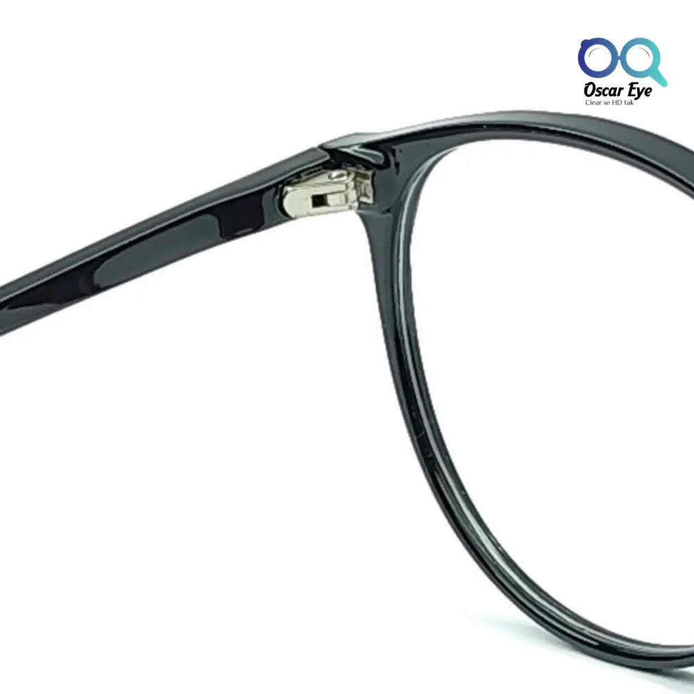 Glossy Black Panto Round UV-400 Computer EyeGlasses