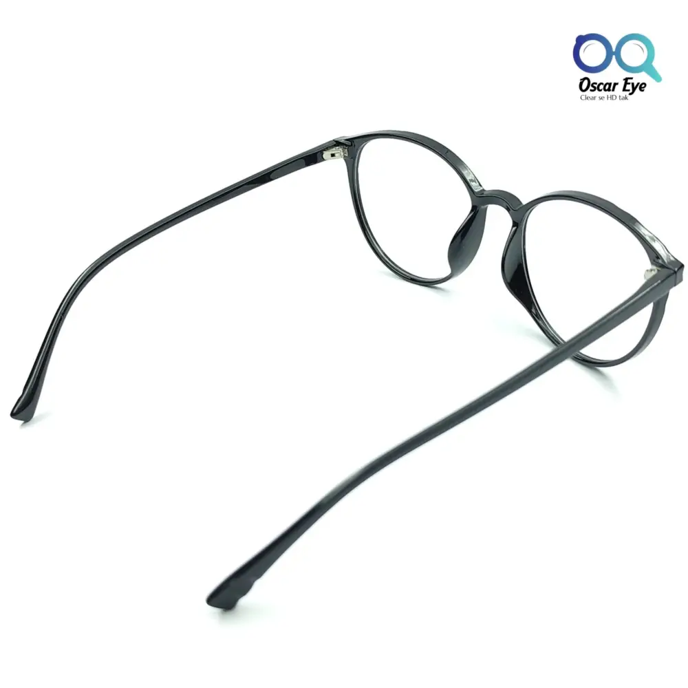 Glossy Black Panto Round UV-400 Computer EyeGlasses