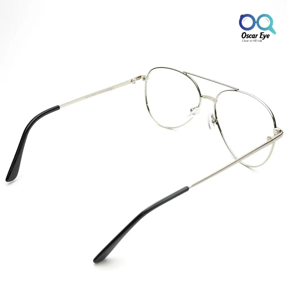 Silver Black Retro Aviator UV-400 Computer EyeGlasses |OscarEye|