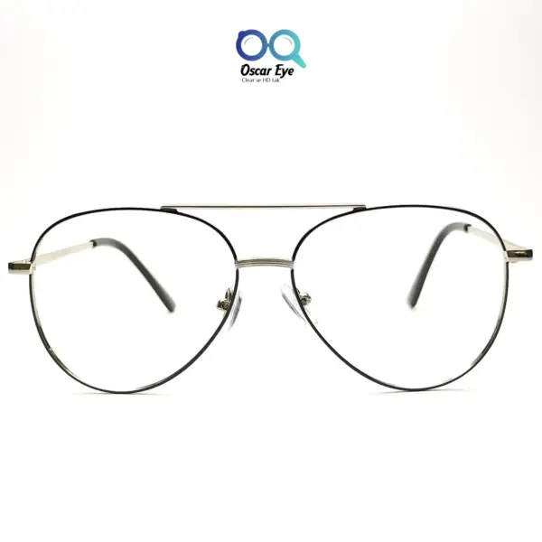 Silver Black Retro Aviator UV-400 Computer EyeGlasses |OscarEye|