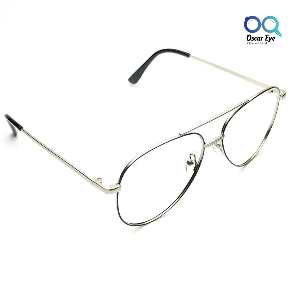 Silver Black Retro Aviator UV-400 Computer EyeGlasses |OscarEye|