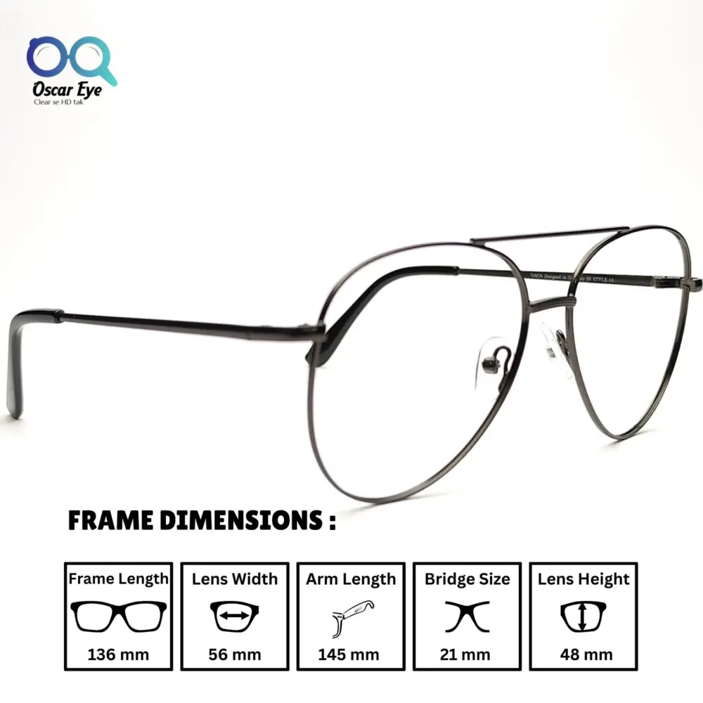 Retro Grey Aviator UV-400 Computer EyeGlasses |OscarEye|