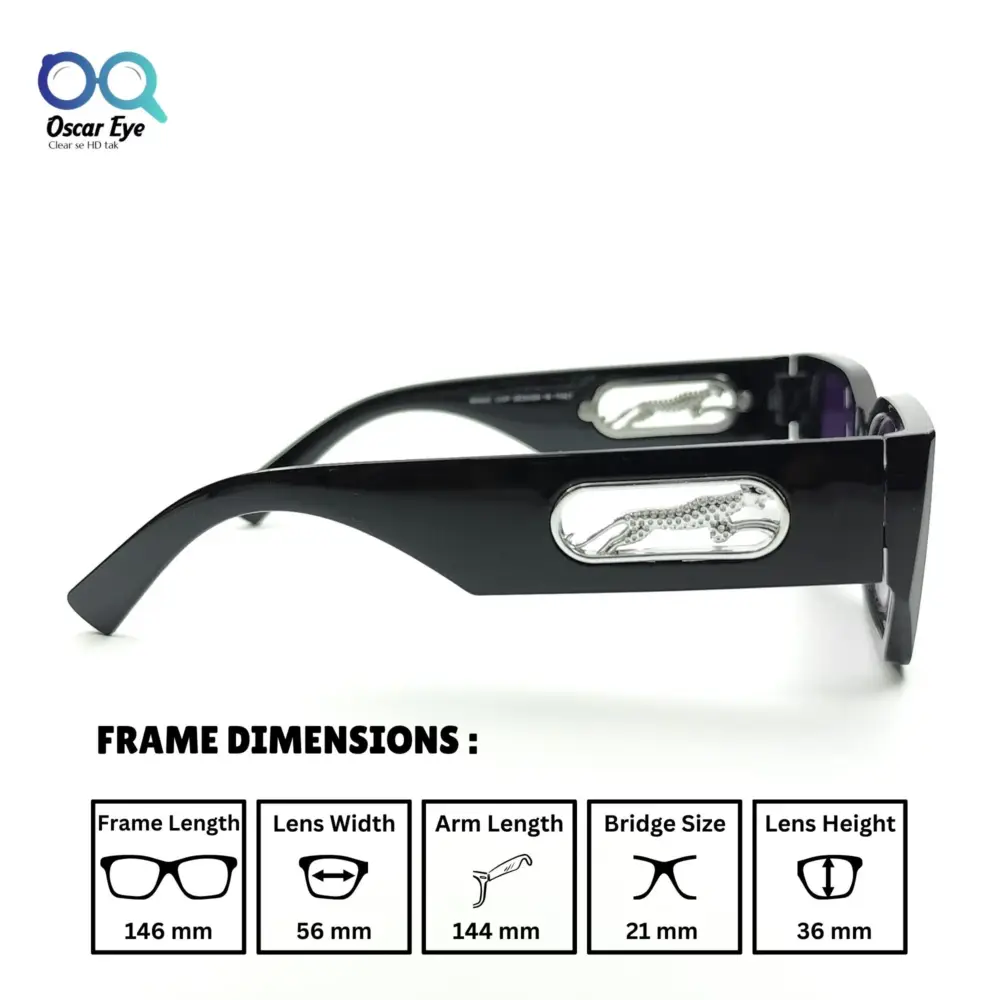 Black Purple UV-400 Rectangle Cartier Sunglasses |OscarEye|