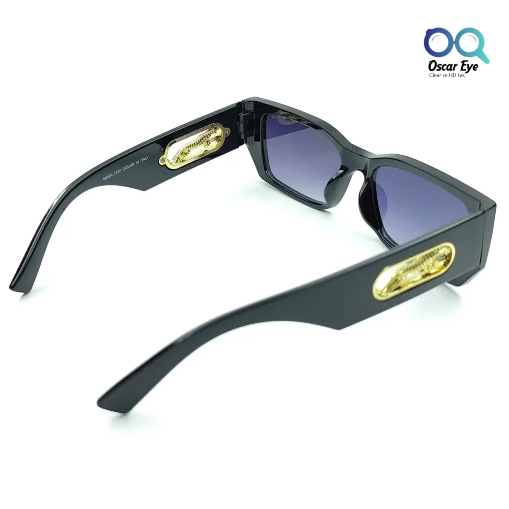 Black Golden Blue UV-400 Rectangle Cartier Sunglasses |OscarEye|