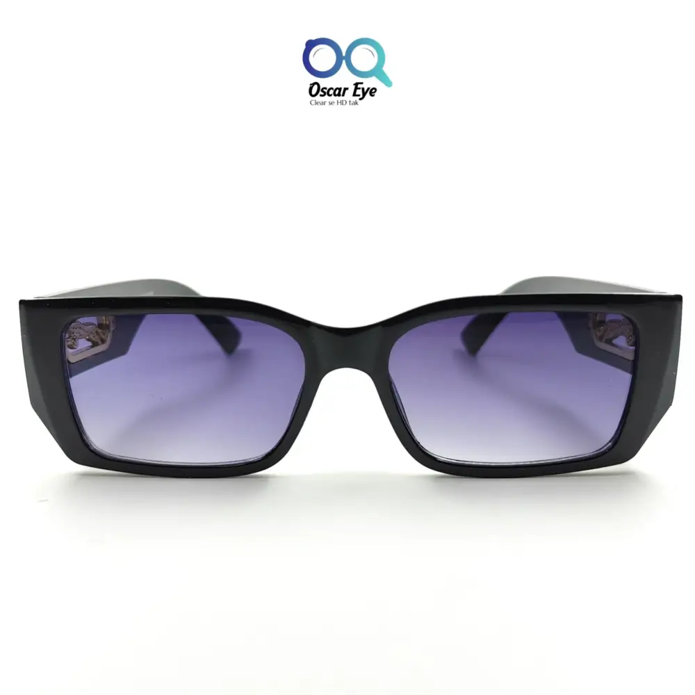 Black Golden Blue UV-400 Rectangle Cartier Sunglasses |OscarEye|