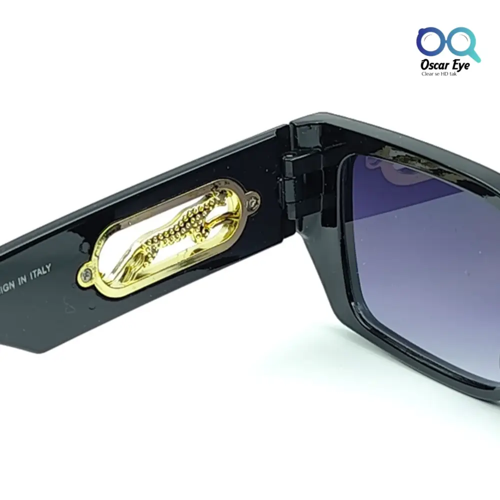 Black Golden Blue UV-400 Rectangle Cartier Sunglasses |OscarEye|