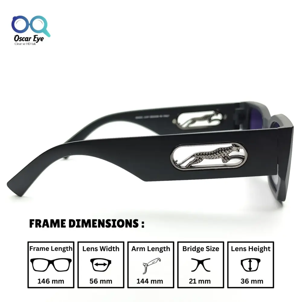 Black Silver Blue UV-400 Rectangle Cartier Sunglasses |OscarEye|