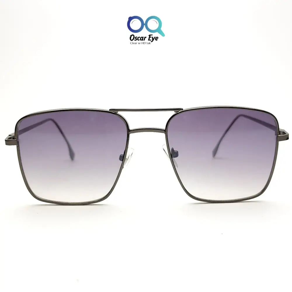 Grey Purple Retro Square Aviator UV-400 Power Sunglasses |OscarEye|