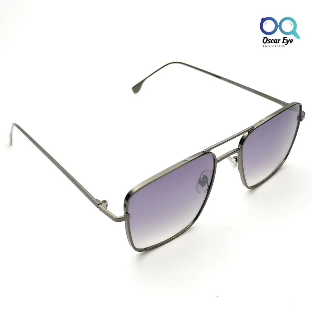 Grey Purple Retro Square Aviator UV-400 Power Sunglasses |OscarEye|