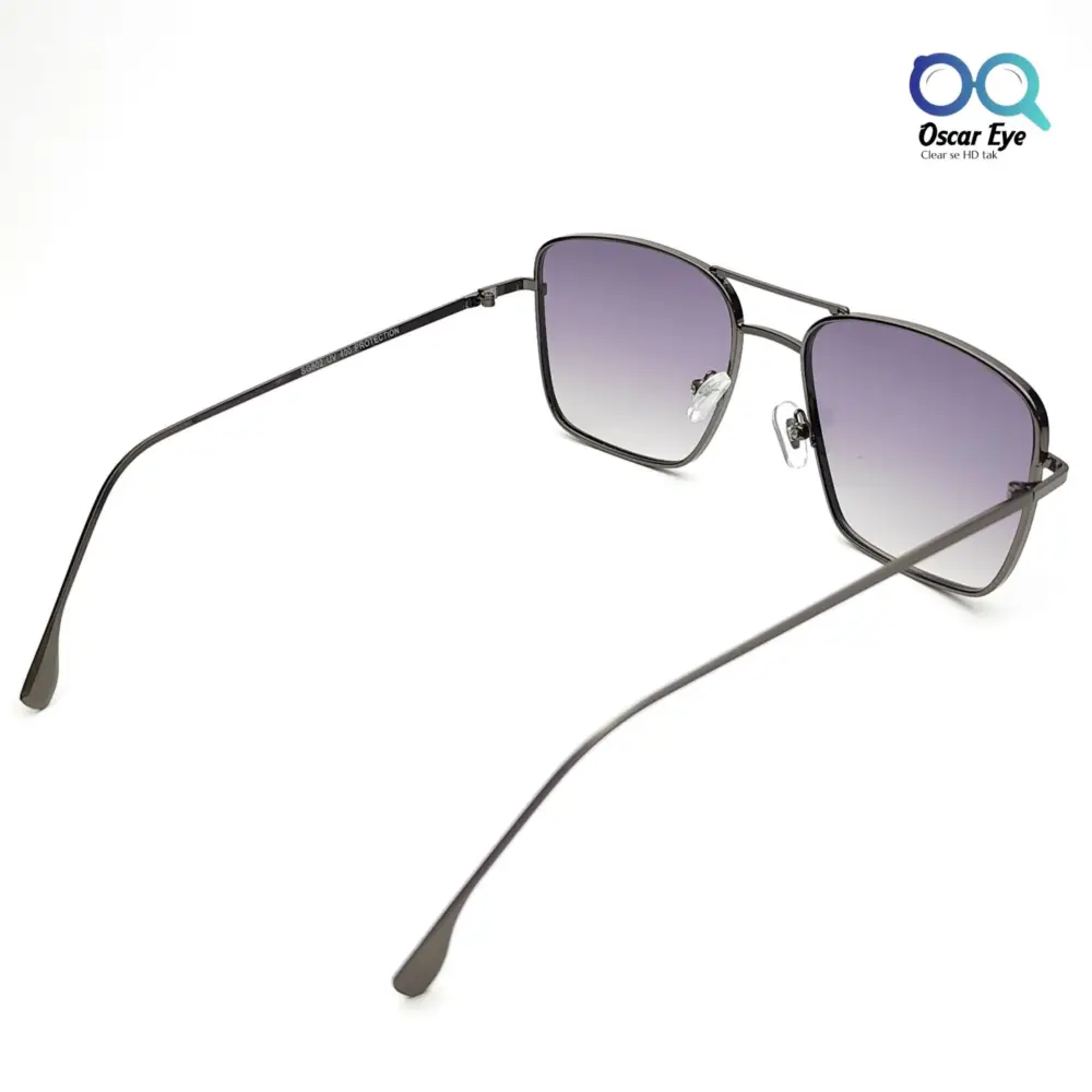 Grey Purple Retro Square Aviator UV-400 Power Sunglasses |OscarEye|