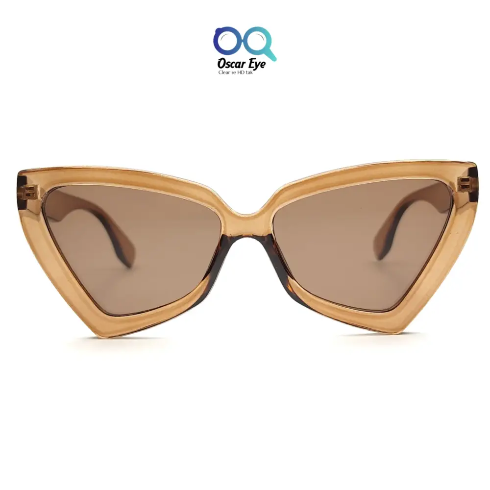 Retro Transparent Brown UV-400 CatEye Sunglasses |OscarEye|