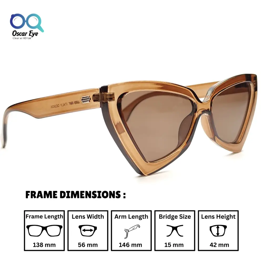 Retro Transparent Brown UV-400 CatEye Sunglasses |OscarEye|