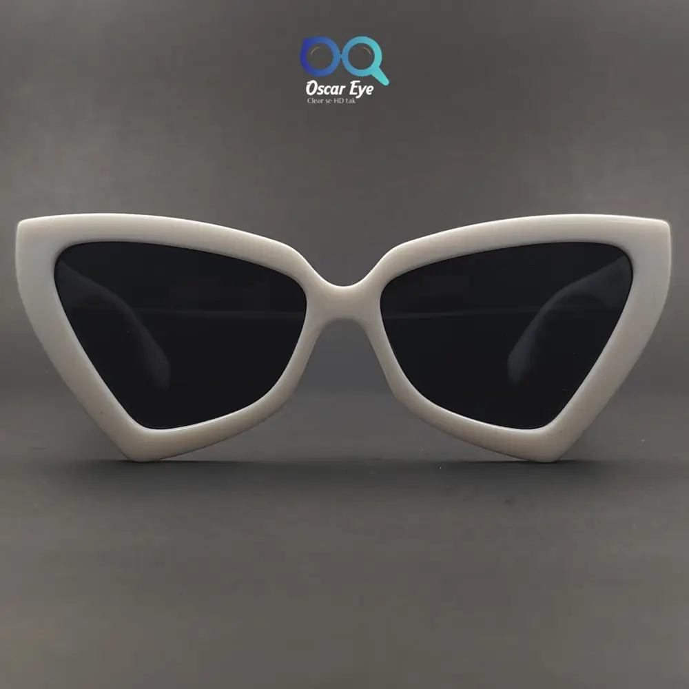 Pure White Retro UV-400 CatEye Sunglasses |OscarEye|