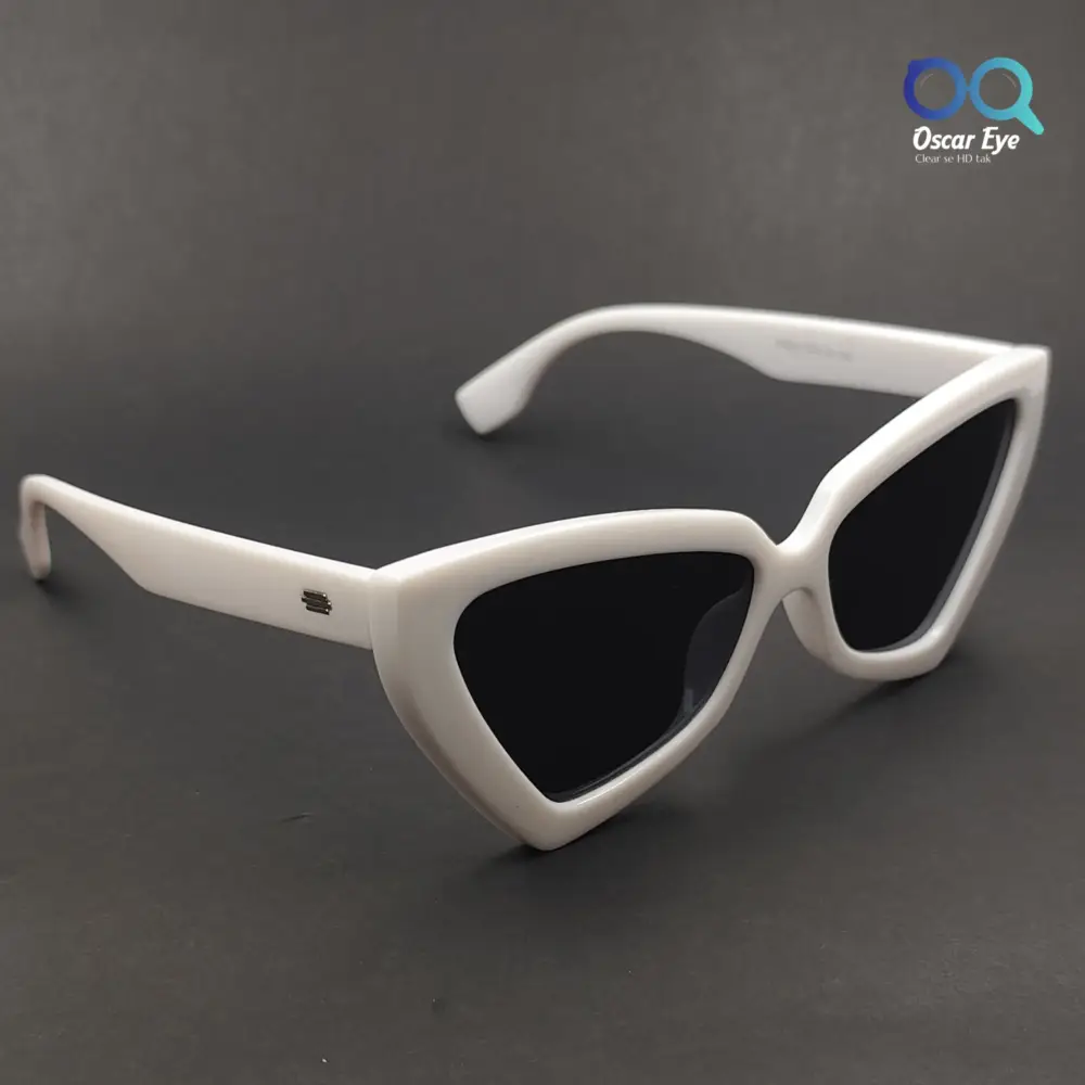 Pure White Retro UV-400 CatEye Sunglasses |OscarEye|