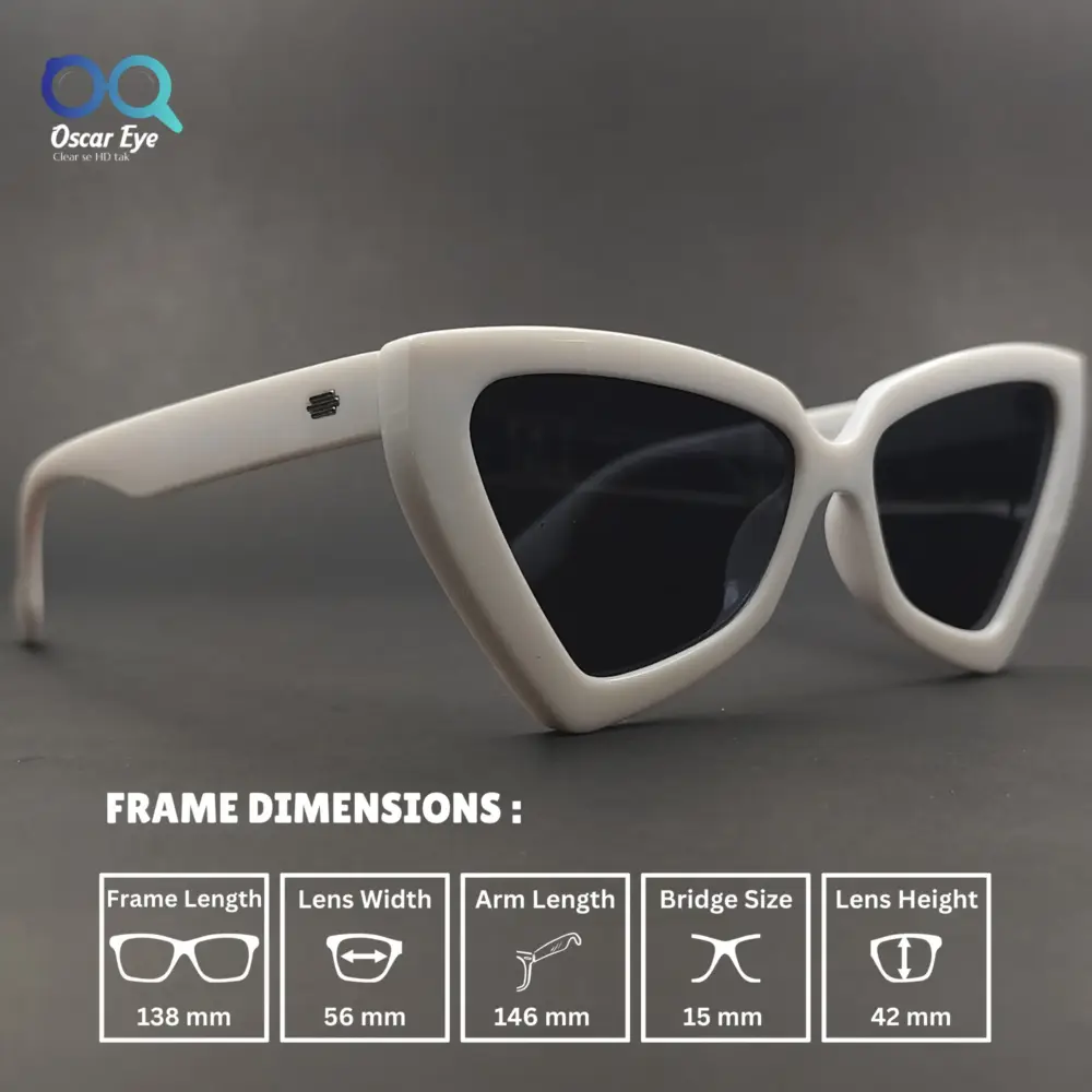 Pure White Retro UV-400 CatEye Sunglasses |OscarEye|