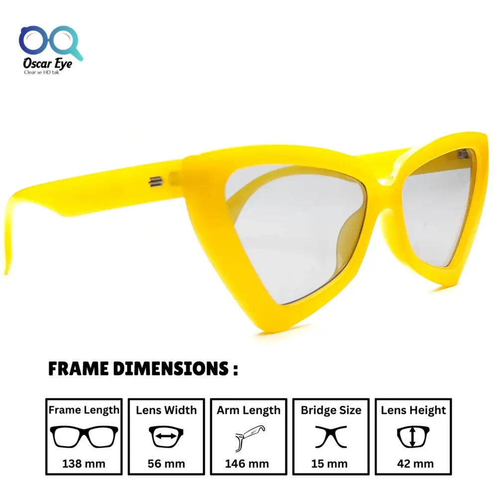 Trending Vibrant Yellow UV-400 CatEye Sunglasses |OscarEye|