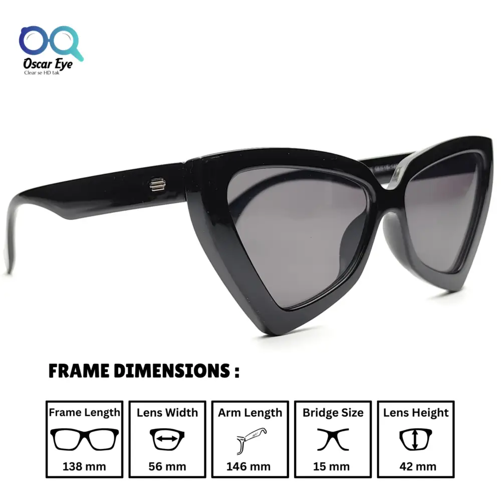 Retro Black UV-400 CatEye Sunglasses |OscarEye|