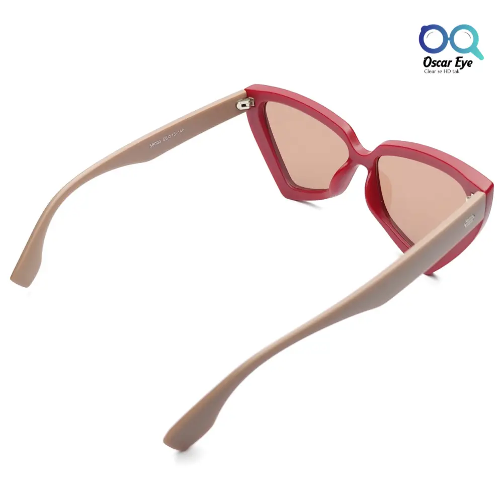 Retro Red & Pink UV-400 Large CatEye Sunglasses |OscarEye|