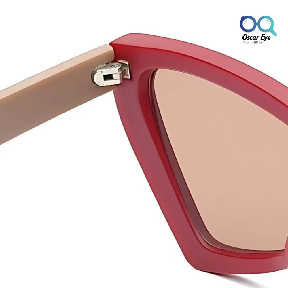 Retro Red & Pink UV-400 Large CatEye Sunglasses |OscarEye|