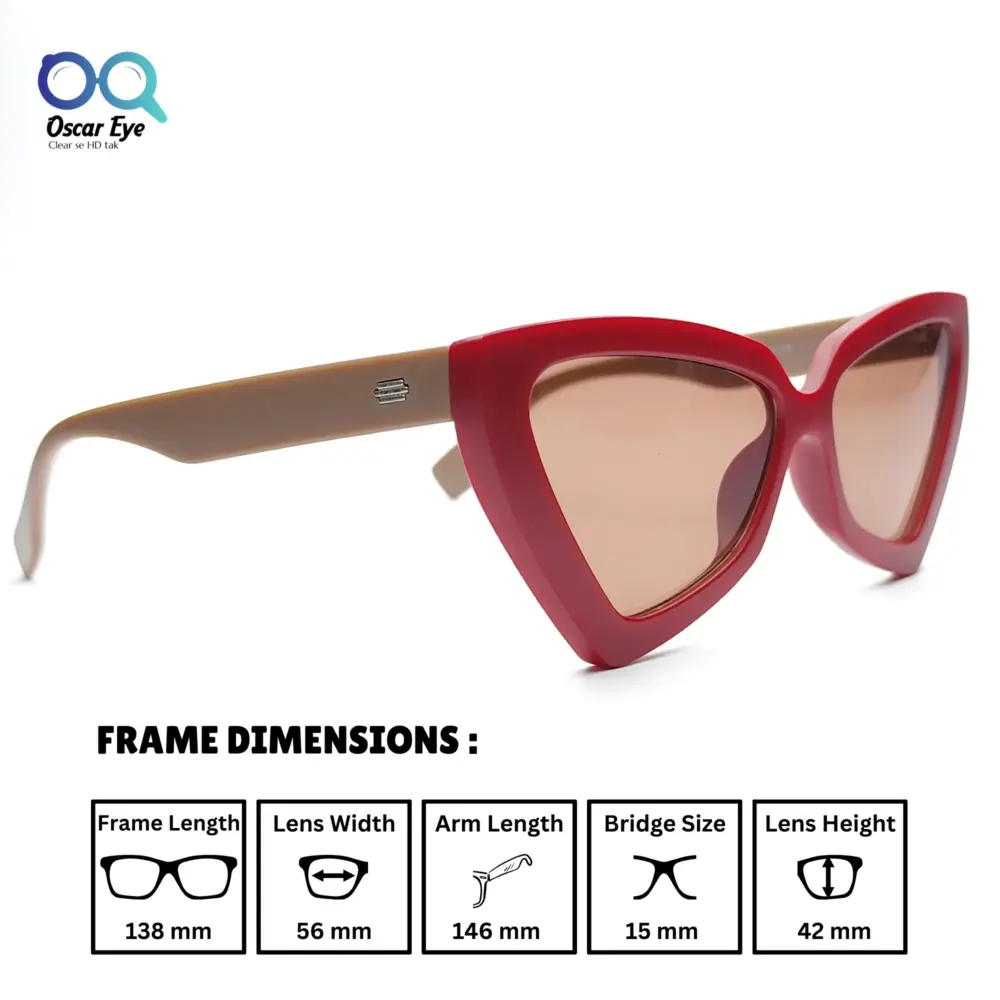 Retro Red & Pink UV-400 Large CatEye Sunglasses |OscarEye|