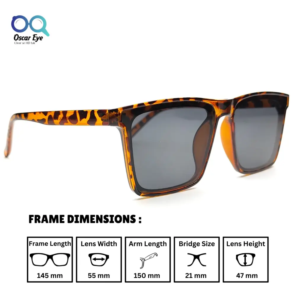 Retro Leopard Print UV-400 Square Sunglasses |OscarEye|