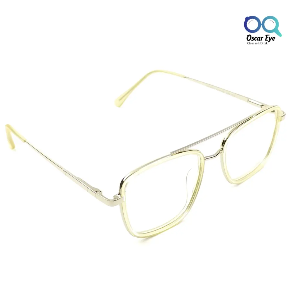 Cream Square Tony Stark Style Computer Eyeglasses |OscarEye|