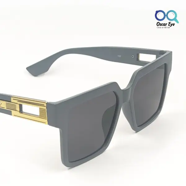 Matte Grey Retro Square Over Size Power Sunglasses |OscarEye|