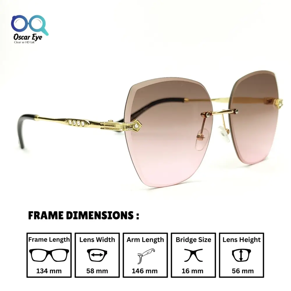 Pink Brown Retro Square Over size Butterfly Sunglasses |OscarEye|