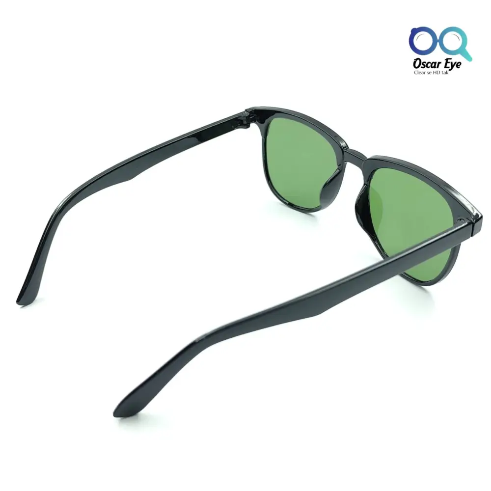 Black Green Round ClubMaster UV-400 Sunglasses |OscarEye|