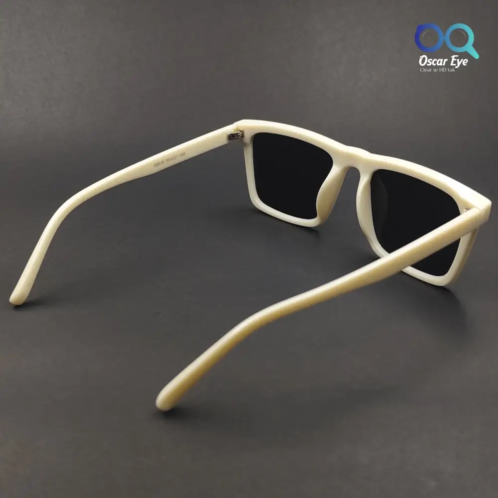 Retro Pure White UV-400 Square Sunglasses |OscarEye|