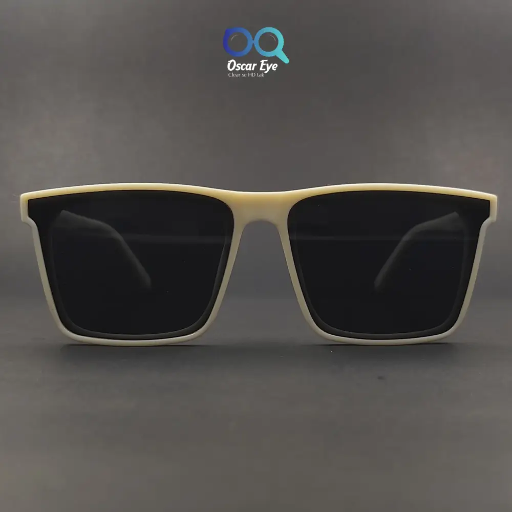 Retro Pure White UV-400 Square Sunglasses |OscarEye|