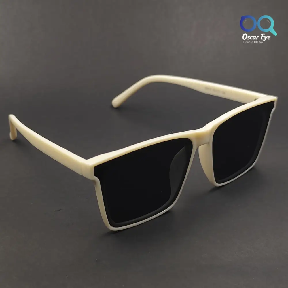 Retro Pure White UV-400 Square Sunglasses |OscarEye|