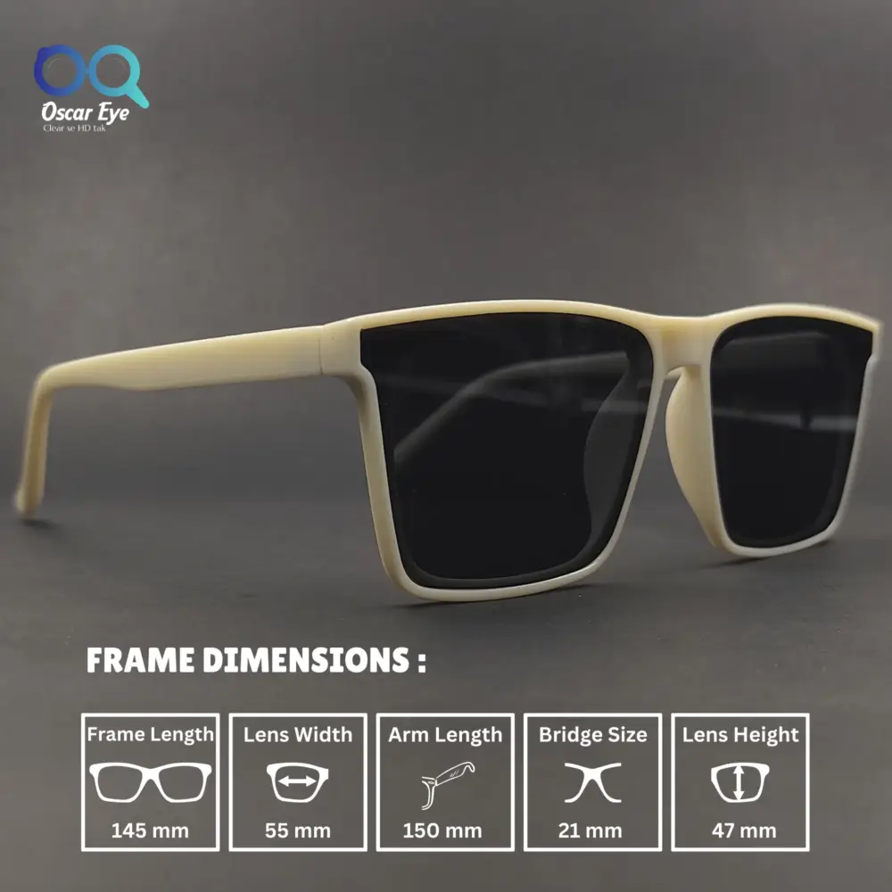 Retro Pure White UV-400 Square Sunglasses |OscarEye|