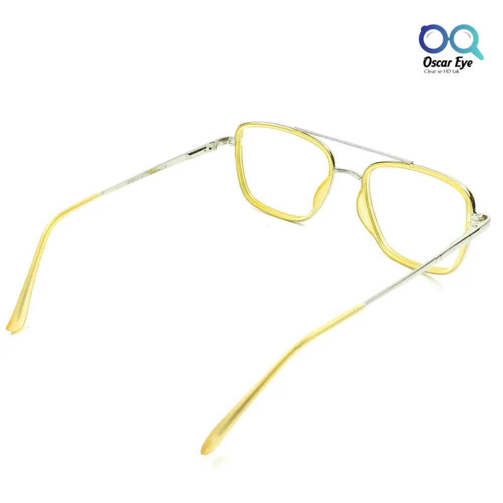 Yellow Square Tony Stark Style Computer Eyeglasses |OscarEye|