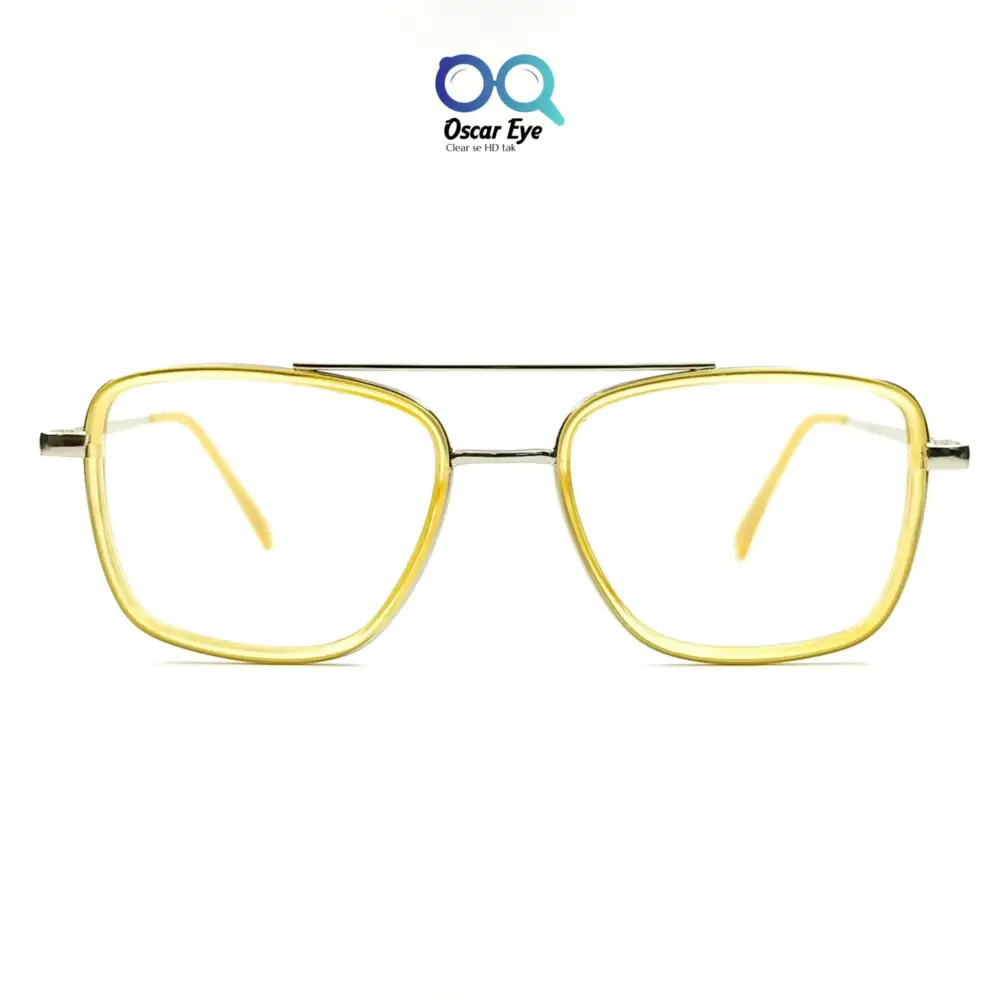 Yellow Square Tony Stark Style Computer Eyeglasses |OscarEye|