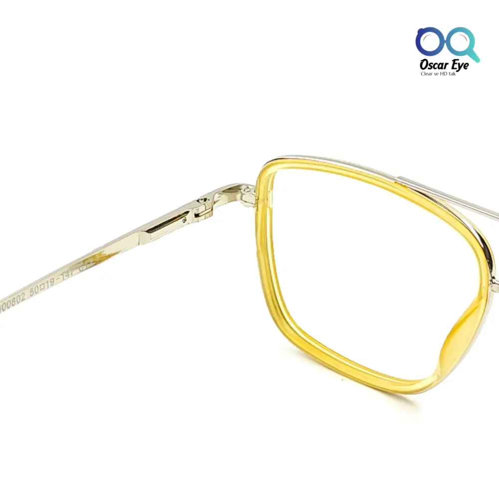 Yellow Square Tony Stark Style Computer Eyeglasses |OscarEye|