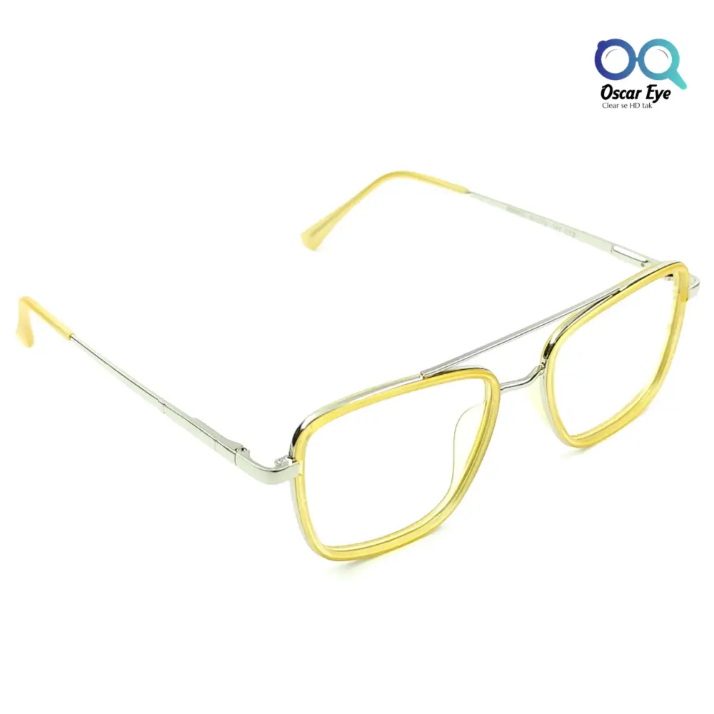 Yellow Square Tony Stark Style Computer Eyeglasses |OscarEye|