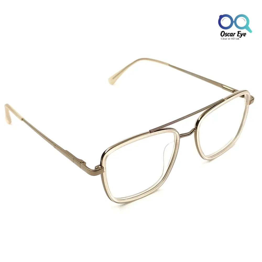 Light Pink Square Tony Stark Style Computer Eyeglasses |OscarEye|