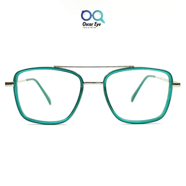 Green Square Tony Stark Style Computer Eyeglasses |OscarEye|