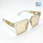 Transparent Orange Retro Square Over Size Power Sunglasses |OscarEye|