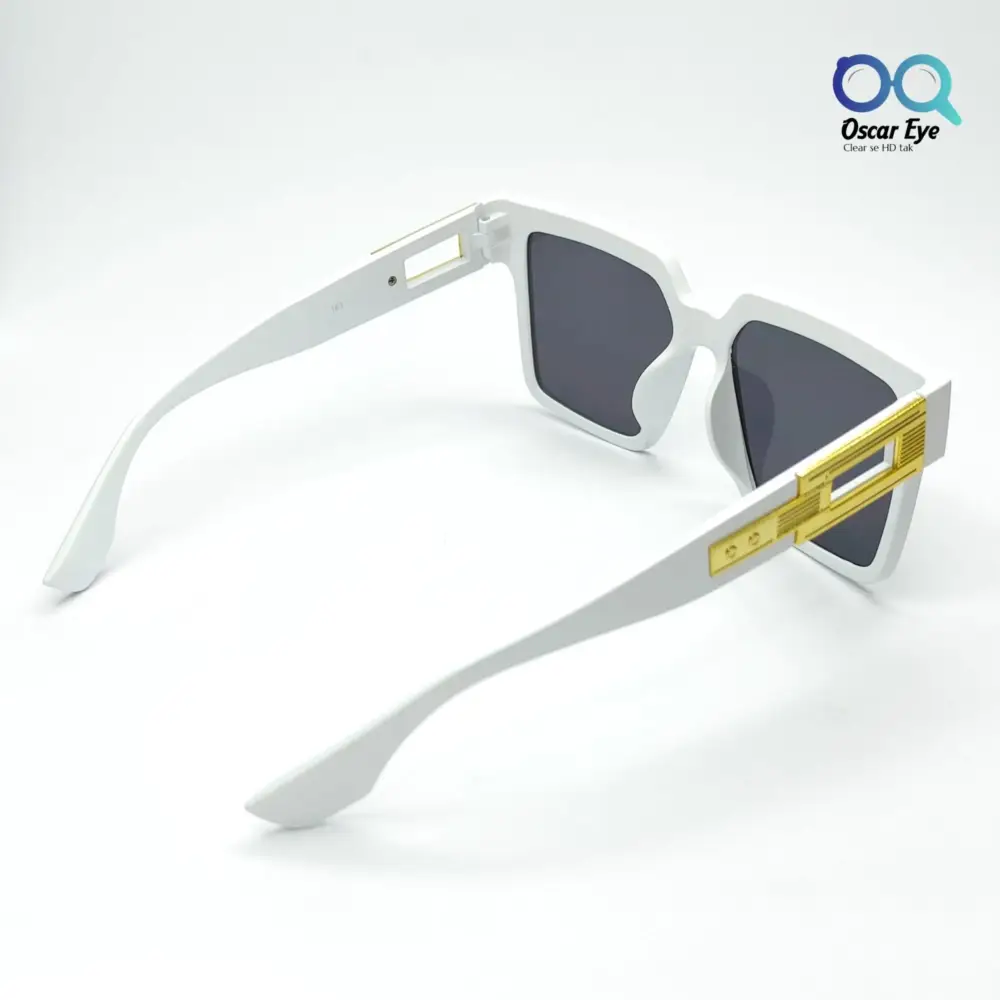 Matte White Retro Square Over Size Power Sunglasses |OscarEye|