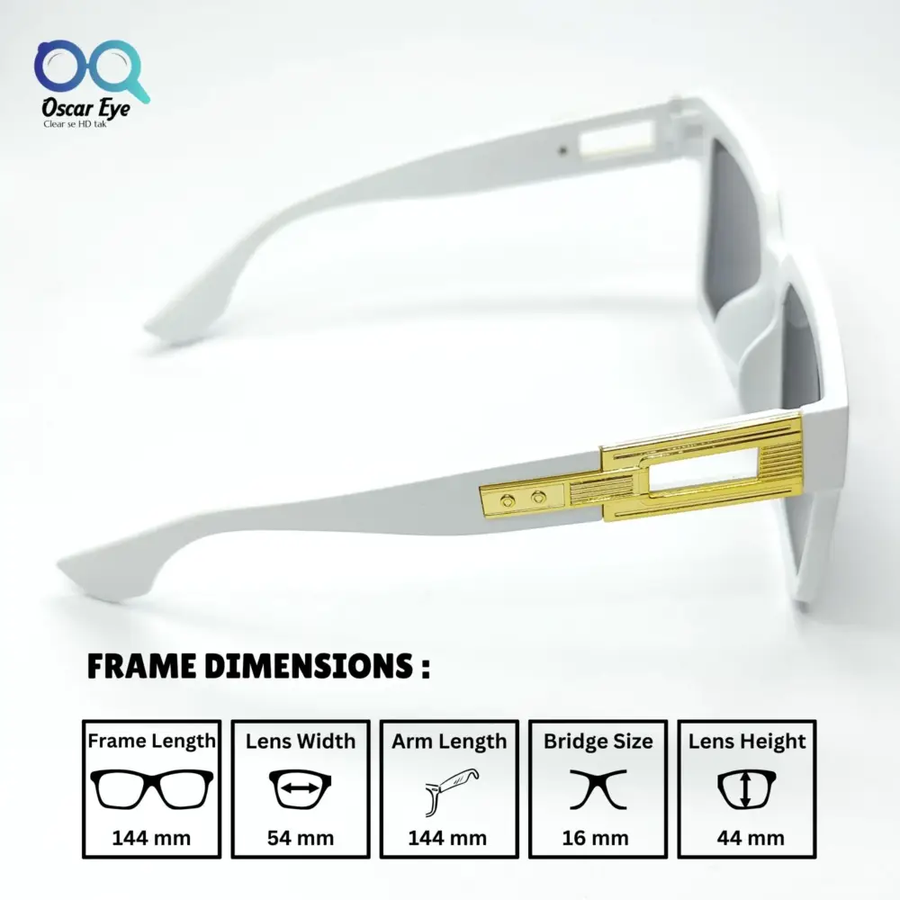 Matte White Retro Square Over Size Power Sunglasses |OscarEye|