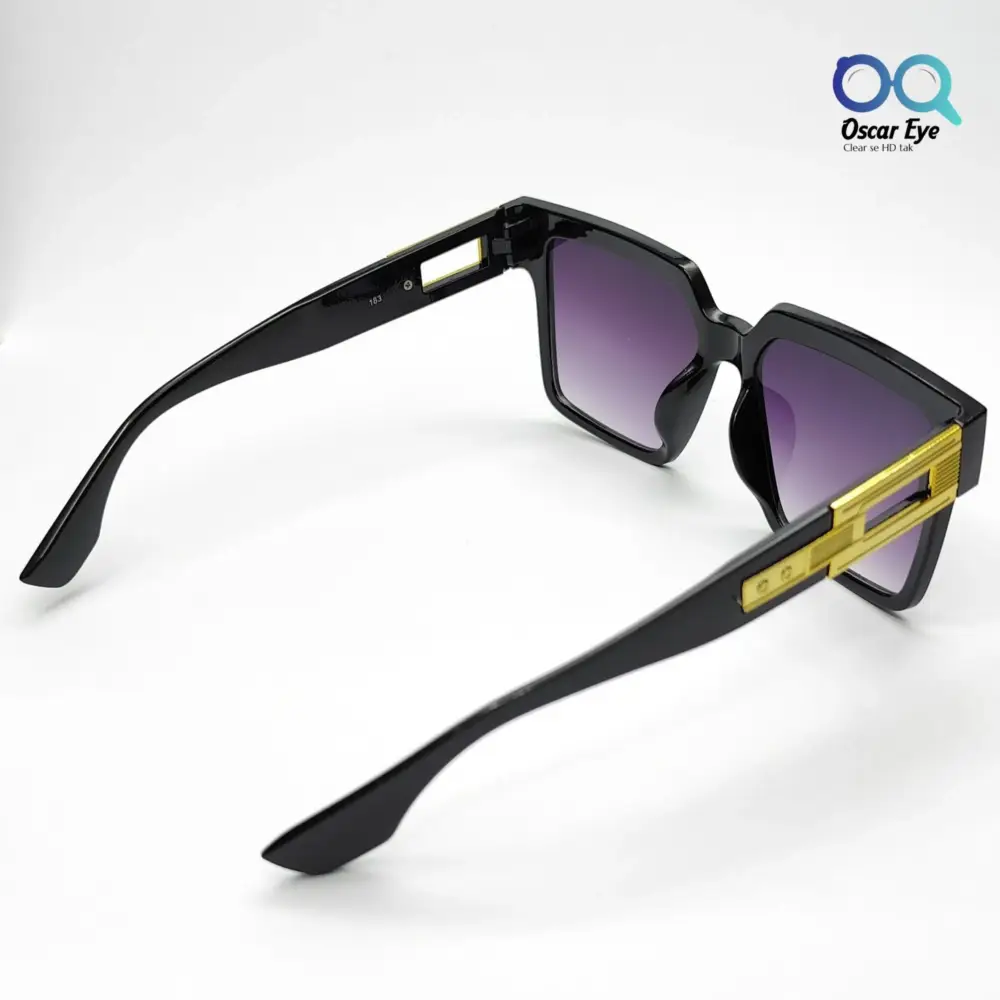 Black Purple Retro Square Over Size Power Sunglasses |OscarEye|