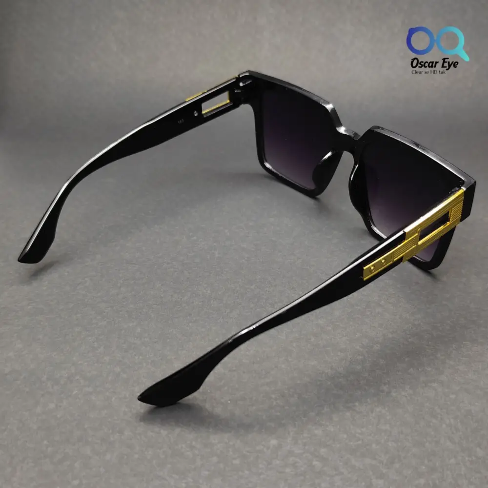 Black Purple Retro Square Over Size Power Sunglasses |OscarEye|