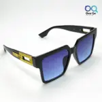 Black Blue Retro Square Over Size Power Sunglasses |OscarEye|