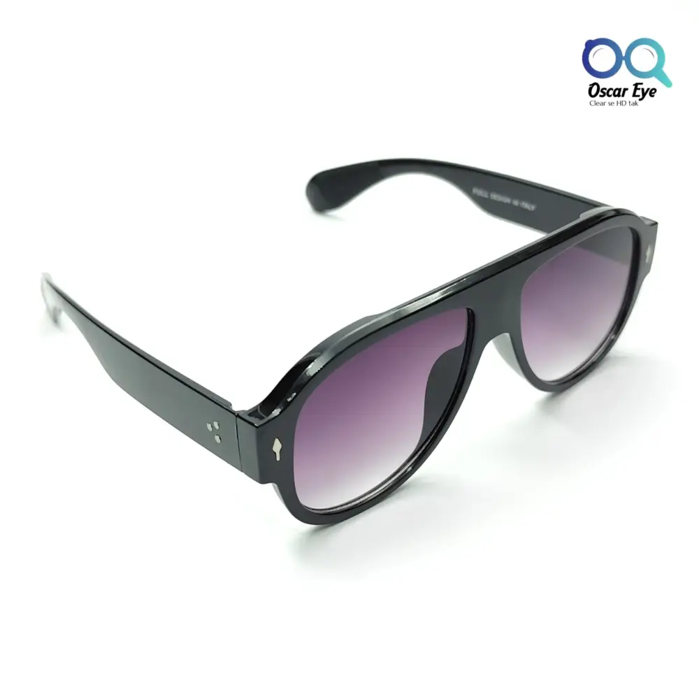 Black Purple Retro Round Large Sunglasses |OscarEye|